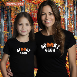 Spooky Crew Halloween Matching Family Girls T Shirt