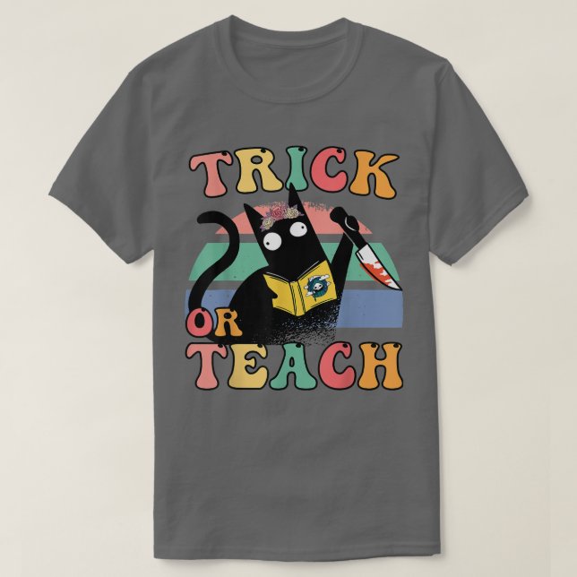 Spooky Crew Trick eller Teach Season Teacher Groov T Shirt (Design framsida)