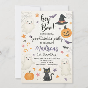 Spooky Cute 1:a födelsedagsinbjudan Boo Hall Inbjudningar