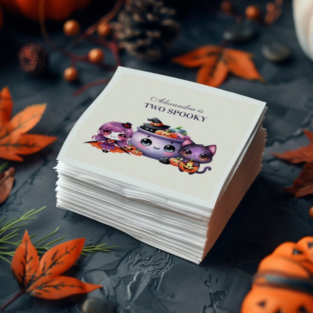 Spooky Cute 2nd Birthday Halloween Pastel Kawaii Pappersservett (Skapare uppladdad)