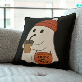 Spooky Cute Adorable Ghost Red Beanie Halloween  Kudde