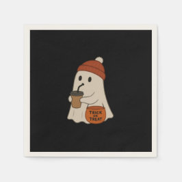 Spooky Cute Adorable Ghost Red Beanie Halloween  Pappersservett