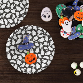 Spooky Cute Black White Ghost Mönster