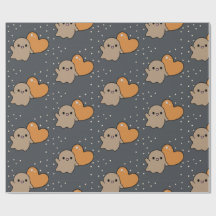 Spooky Cute Charcol Grid Ghost Heart Mönster