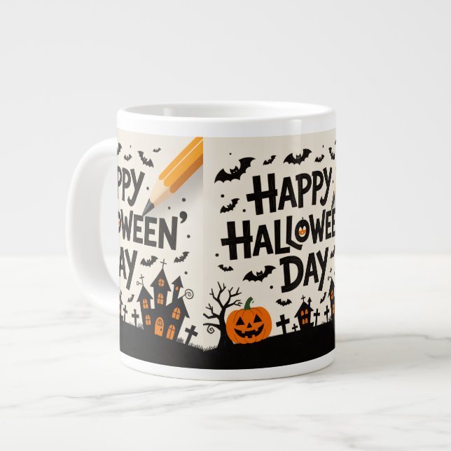 Spooky Cute Cup for Autumn Vibes & Gifts Jumbo Mugg (Framsida vänster)