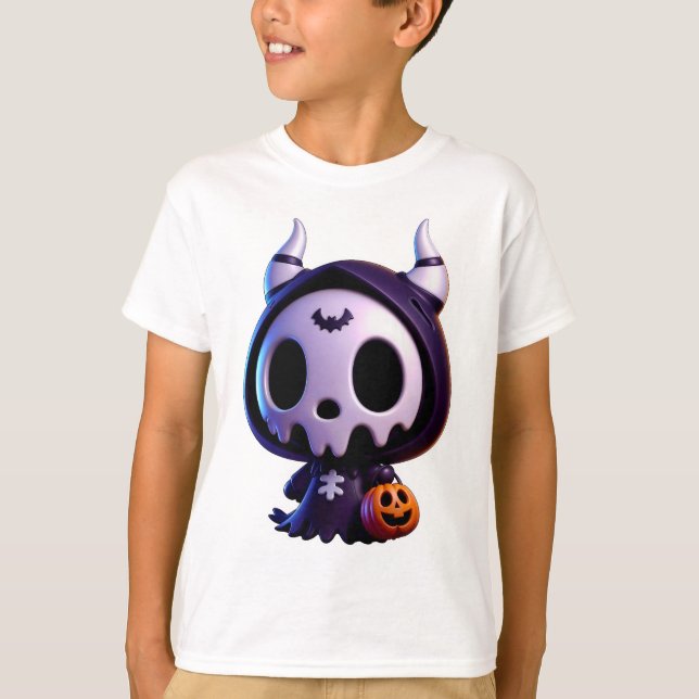 "Spooky Cute Figur" T Shirt (Framsida)