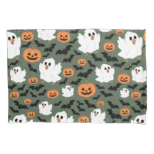 Spooky Cute Ghost Chickens med Pumpkins och Fladde