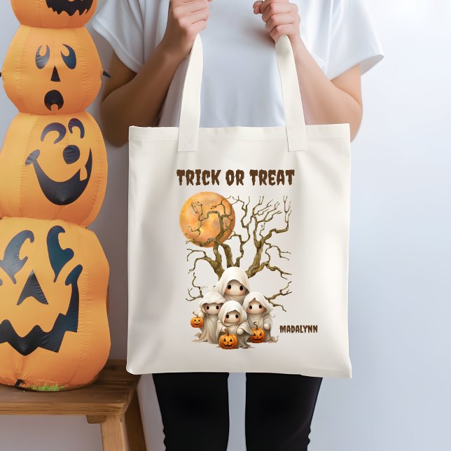 Spooky Cute Ghost Family Bus eller godis Tygkasse (Skapare uppladdad)