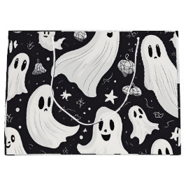 Spooky Cute Ghost Halloween Black White