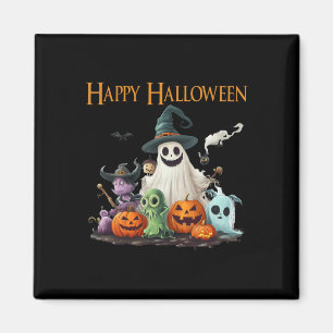 Spooky Cute Ghost Halloween Costume Lycklig Hallow Magnet