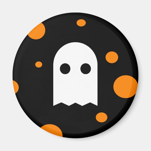 Spooky Cute Ghost Halloween Fridge Magnet (Framsidan)