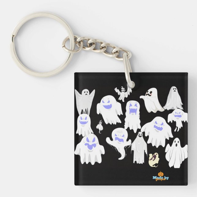 Spooky Cute Ghost Illustration Mönster - Halloween (Framsidan)