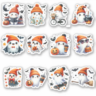 Spooky Cute Ghost Sticker-samling Klistermärken