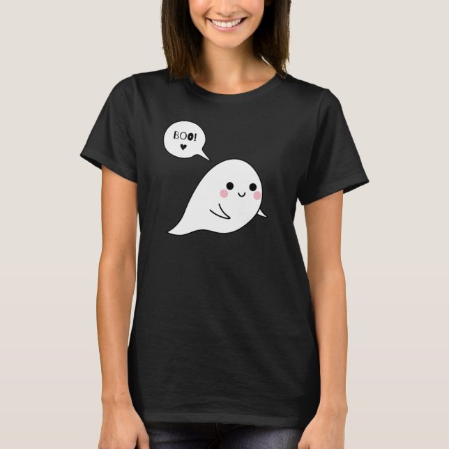 Spooky & Cute Ghost T Shirt (Framsida)