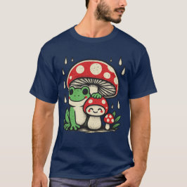 Spooky Cute Ghost under Bloody Mushroom Rain T Shirt