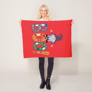 Spooky Cute Gnome med Spöken och Pumpkins Fleecefilt