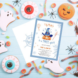 Spooky Cute Halloween 3:e födelsedagspojkinbjudan Inbjudningar