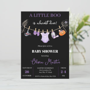 Spooky Cute Halloween Baby Shower for Girl Inbjudningar