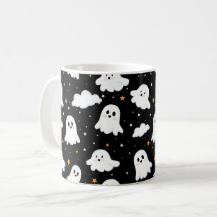 Spooky Cute Halloween Ghost Cloudy Star Himmel Kaffemugg