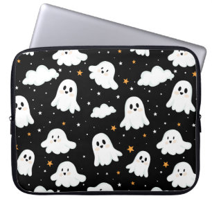 Spooky Cute Halloween Ghost Cloudy Star Himmel Laptop Fodral
