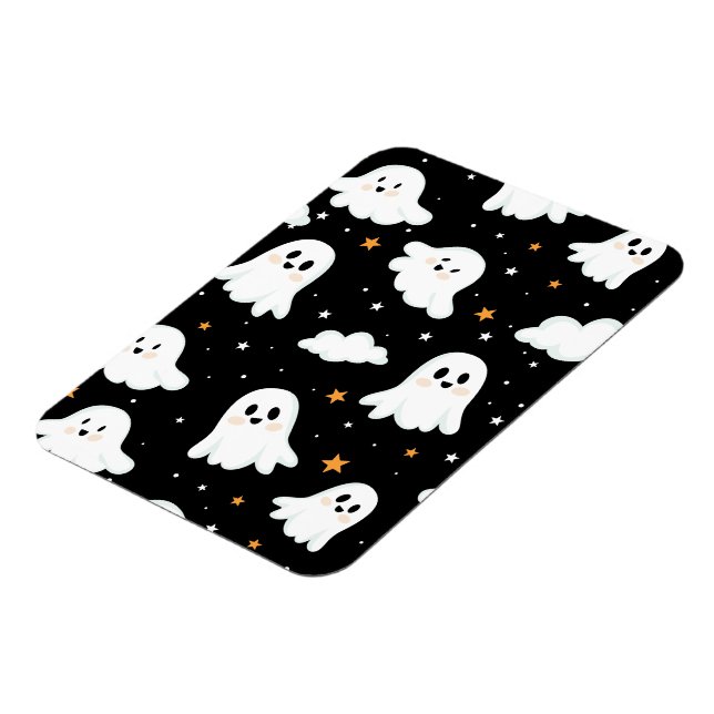Spooky Cute Halloween Ghost Cloudy Star Himmel Magnet (Vänstra Sidan)