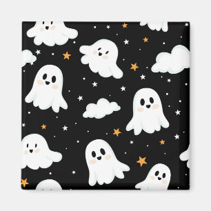 Spooky Cute Halloween Ghost Cloudy Star Himmel Magnet