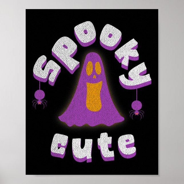 Spooky Cute Halloween Ghost Girls Manar Womens Tee Poster (Framsidan)