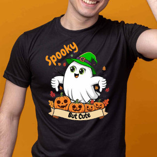Spooky Cute Halloween Ghost Typography Party T Shirt