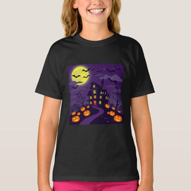Spooky Cute Halloween Girls’ T-Shirt (Framsida)