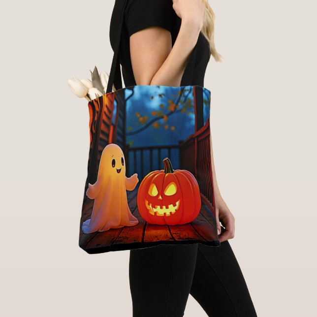 Spooky Cute Halloween Glow Design Tygkasse (Närbild)