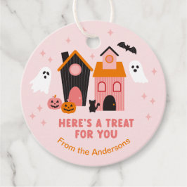 Spooky Cute Halloween Haunted Houses Gåvor Etiketter