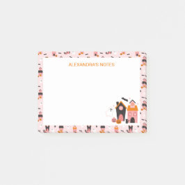 Spooky Cute Halloween Haunted Houses Post-it Block