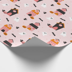 Spooky Cute Halloween Haunween Houses Mönster Presentpapper