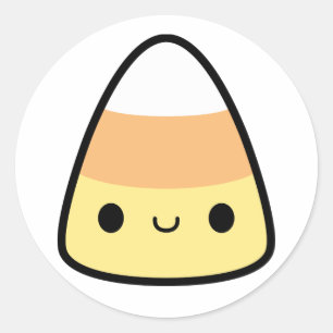 Spooky Cute Halloween Kawaii Candy corn Classic Ro Runt Klistermärke