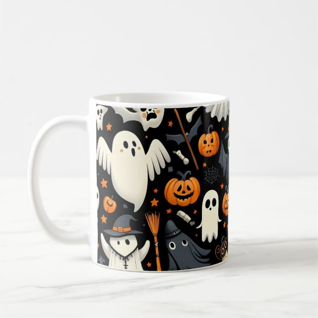 Spooky Cute Halloween Mönster Mugg (Vänster)