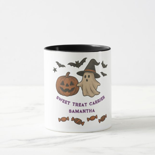 Spooky Cute Halloween Mugg - Boos, Fladdermus & Tr (Center)
