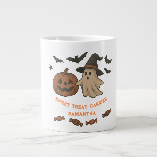 Spooky Cute Halloween Mugg - Boos, Fladdermus & Tr Jumbo Mugg (Framsidan)