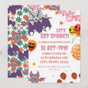 Spooky Cute Halloween Printable Party-inbjudan Inbjudningar