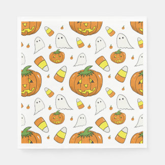 Spooky Cute Halloween Pumpkin Paper Napkins Pappersservett