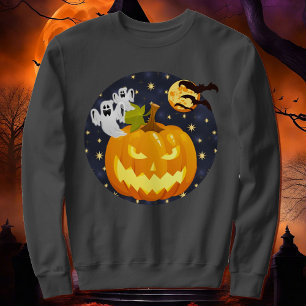 Spooky Cute Halloween Pumpkin Women's Long-sleved T Shirt