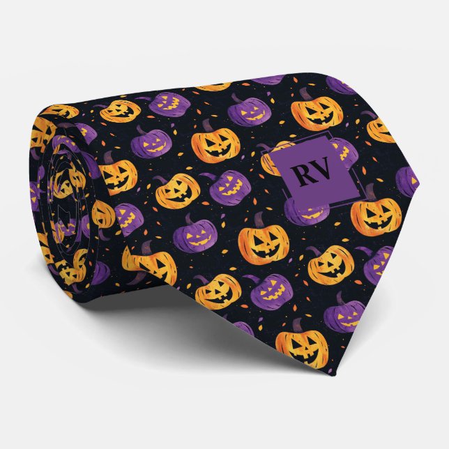 Spooky Cute Halloween Pumpkins Monogrammed Slips (Rullad)