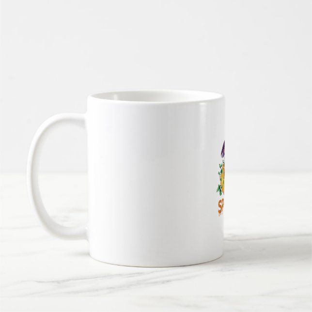 Spooky Cute Happy halloween Kitten Cat Pumpkin Kaffemugg (Vänster)