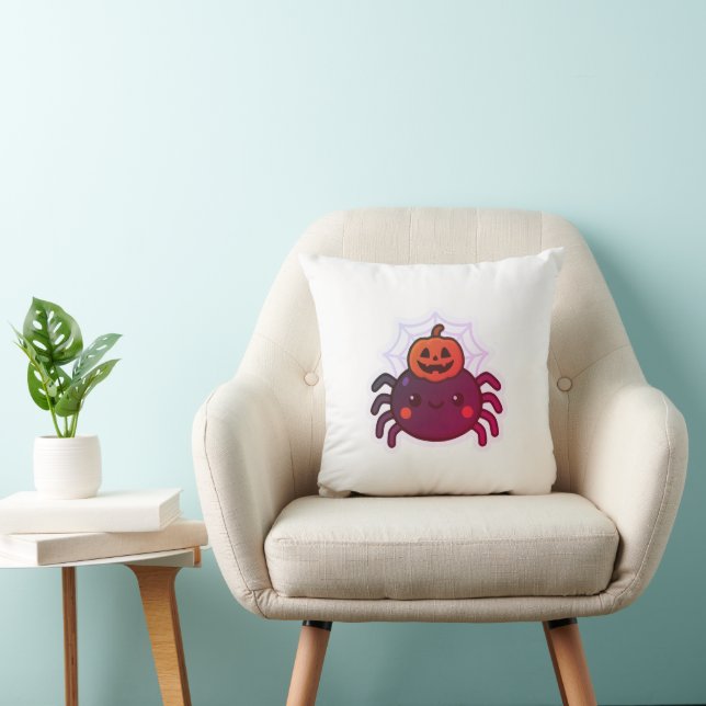 Spooky Cute Kawaii Halloween Spider Kudde (Stol)