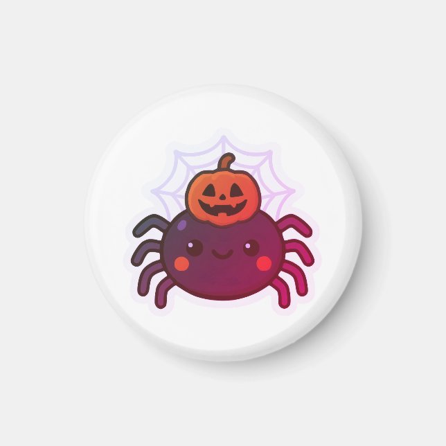 Spooky Cute Kawaii Halloween Spider Magnet (Framsidan)
