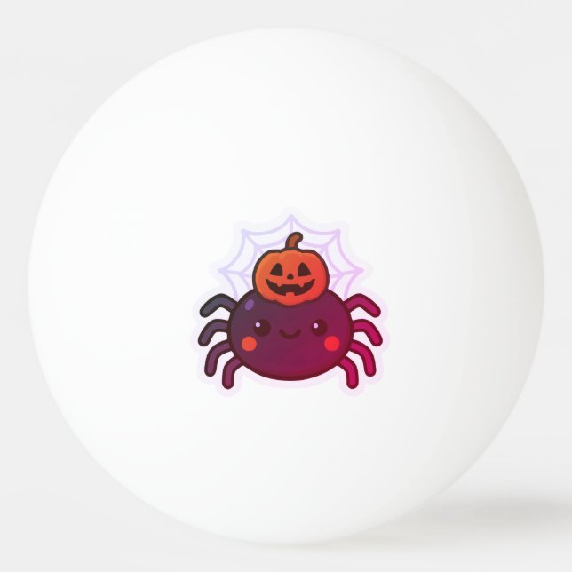 Spooky Cute Kawaii Halloween Spider Pingisboll (Framsidan)