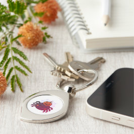 Spooky Cute Kawaii Halloween Spider Swirl Silverfärgad Nyckelring