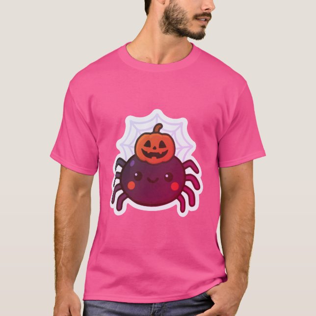 Spooky Cute Kawaii Halloween Spider T Shirt (Framsida)