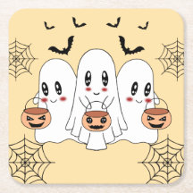 Spooky Cute Kawaii Tecknad Ghost Halloween fest