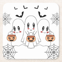 Spooky Cute Kawaii Tecknad Ghost Halloween fest