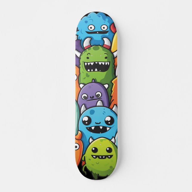 Spooky Cute Monster Crew Mini Skateboard Bräda 18,5 Cm (Framsida)